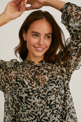 Chiffon blouse - gerecyclede stof - met patroon