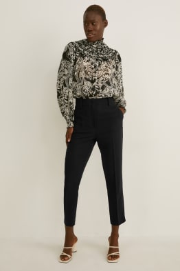 Pantalon - mid waist - slim fit - gerecyclede stof