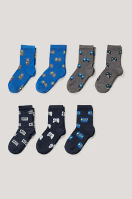 Multipack of 7 - gaming - socks with motif