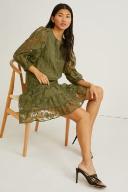 Robe évasée - à fleurs