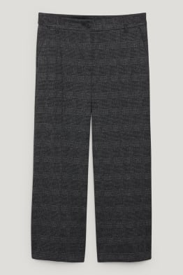 Pantalon de toile - mid-waist - wide leg - à carreaux