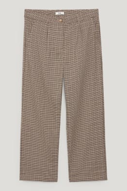 Pantalon de toile - high-waist - regular fit - matière recyclée - à carreaux