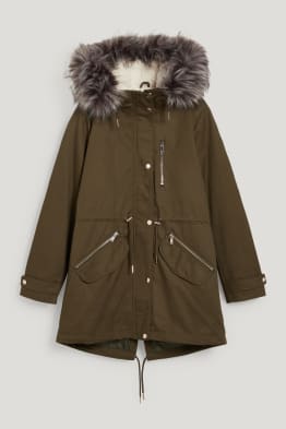 CLOCKHOUSE - parka with hood and faux fur trim - winter