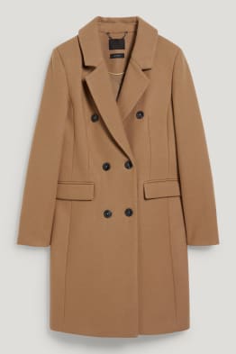 Coat with shoulder pads - wool blend