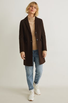 Cappotto con spalle imbottite - misto lana