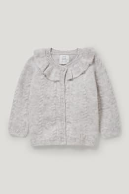 Cardigan per neonate - motivo a treccia
