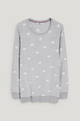 Pyjamashirt van fleece - met patroon