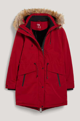 Parka à capuche et garniture de fausse fourrure - hiver