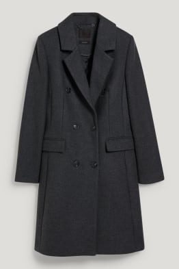 Manteau avec épaulettes - laine mélangée