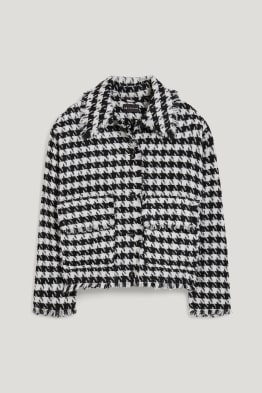 Blazer van bouclé - geruit
