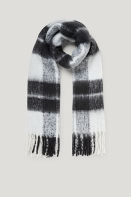 CLOCKHOUSE - fringed scarf - recycled - check
