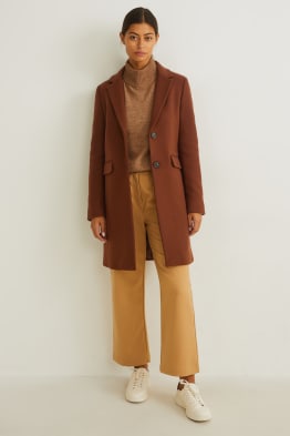 Manteau avec épaulettes - laine mélangée