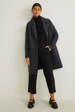 Manteau avec épaulettes - laine mélangée
