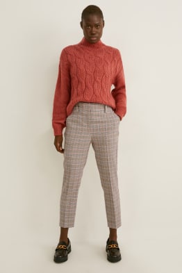 Cloth trousers - high waist - tapered fit - check