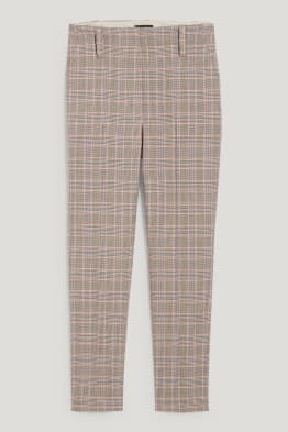 Cloth trousers - high waist - tapered fit - recycled - check