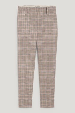 Pantalon de toile - high-waist - tapered fit - à carreaux