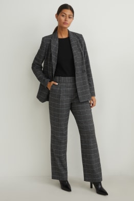 Pantalon - high waist - geruit