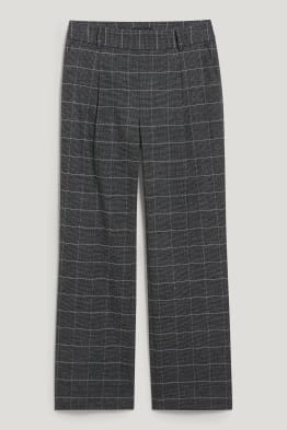 Pantalon - high waist - geruit
