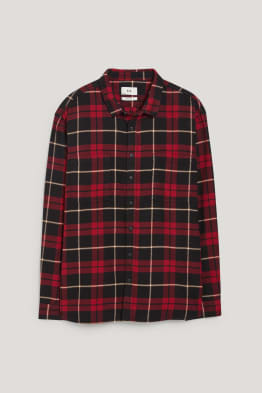 Chemise en flanelle - regular fit - col kent - à carreaux