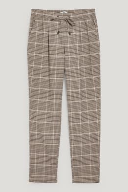 Stoffhose - Mid Waist - Tapered Fit - kariert