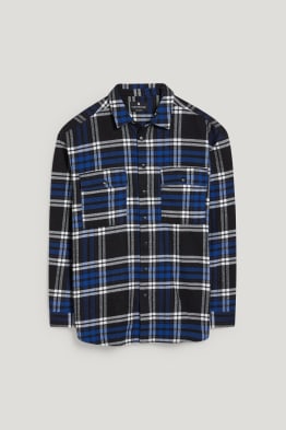 CLOCKHOUSE - flannel shirt - relaxed fit - Kent collar - check
