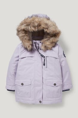 Parka à capuche avec garniture de fausse fourrure - hiver - matière recyclée