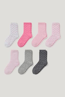 Set van 7 paar - sokken - met stippen