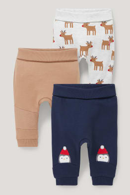 Multipack of 3 - baby Christmas joggers