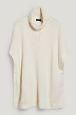 Strick-Poncho mit Kaschmir-Anteil