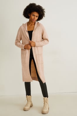 Cardigan con cappuccio - da materiali riciclati