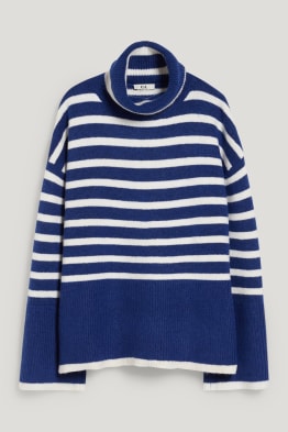 Pullover à col roulé - à rayures