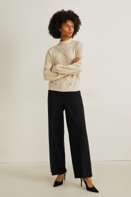 Pantalon de toile - high waist - wide leg - matière recyclée