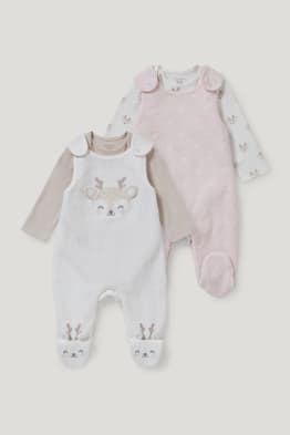Lot de 2 - ensemble avec grenouillère - avec du coton bio - 4 pièces