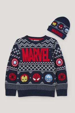 Marvel - set - maglione e berretto - 2 pezzi