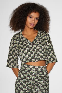 CLOCKHOUSE - crop blouse - gebloemd