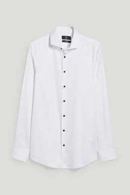 Business shirt - body fit - cutaway collar - organic cotton - LYCRA®