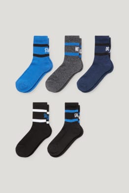 Pack de 5 - diseño tipográfico - calcetines de tenis con motivo