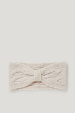 Cashmere headband - cable knit pattern