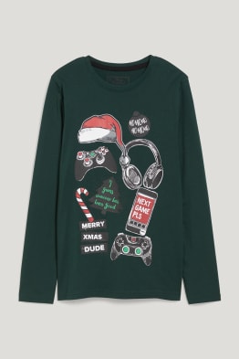 Camiseta navideña de manga larga - gaming