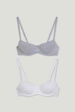 Pack de 2 - sujetadores con aros - DEMI - con relleno - LYCRA®