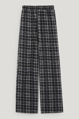 CLOCKHOUSE - pantalon en tissu - mid waist - palazzo - à carreaux