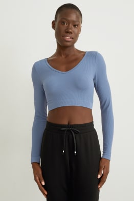 Crop Langarmshirt - Yoga - 4 Way Stretch