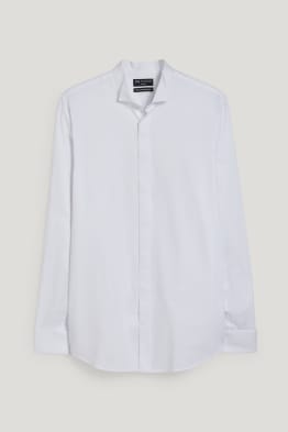 Chemise de smoking - slim fit - col cassé - facile à repasser