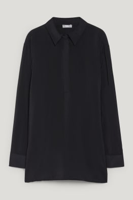 Mode Blouses Hemdblouses H&M Hemdblouse zwart casual uitstraling 