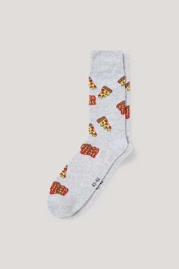 Socks with motif - pizza - organic cotton - LYCRA®