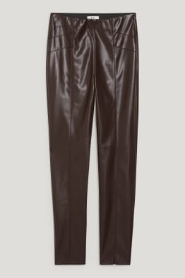 Pantalon - high waist - skinny fit - similicuir