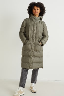 C&A Damen Kleidung Jacken & Mäntel Jacken Kapuzenjacken Größe: 34 C&A Steppmantel mit Kapuze-recycelt 