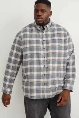 Flanellen overhemd - regular fit - button down - geruit