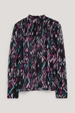 Chiffon-Bluse - gemustert