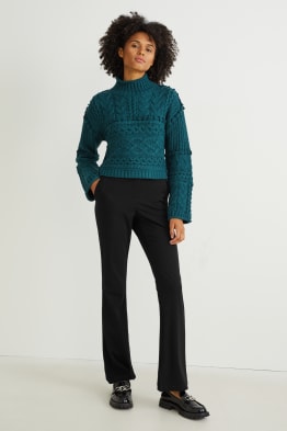 Spodnie materiałowe - wysoki stan - tapered fit